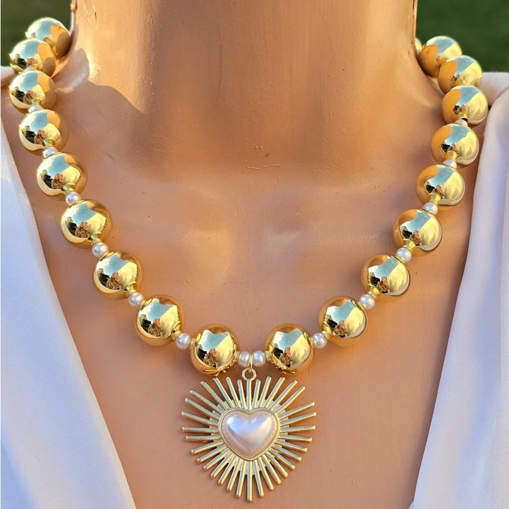 18k gold plated heart necklace